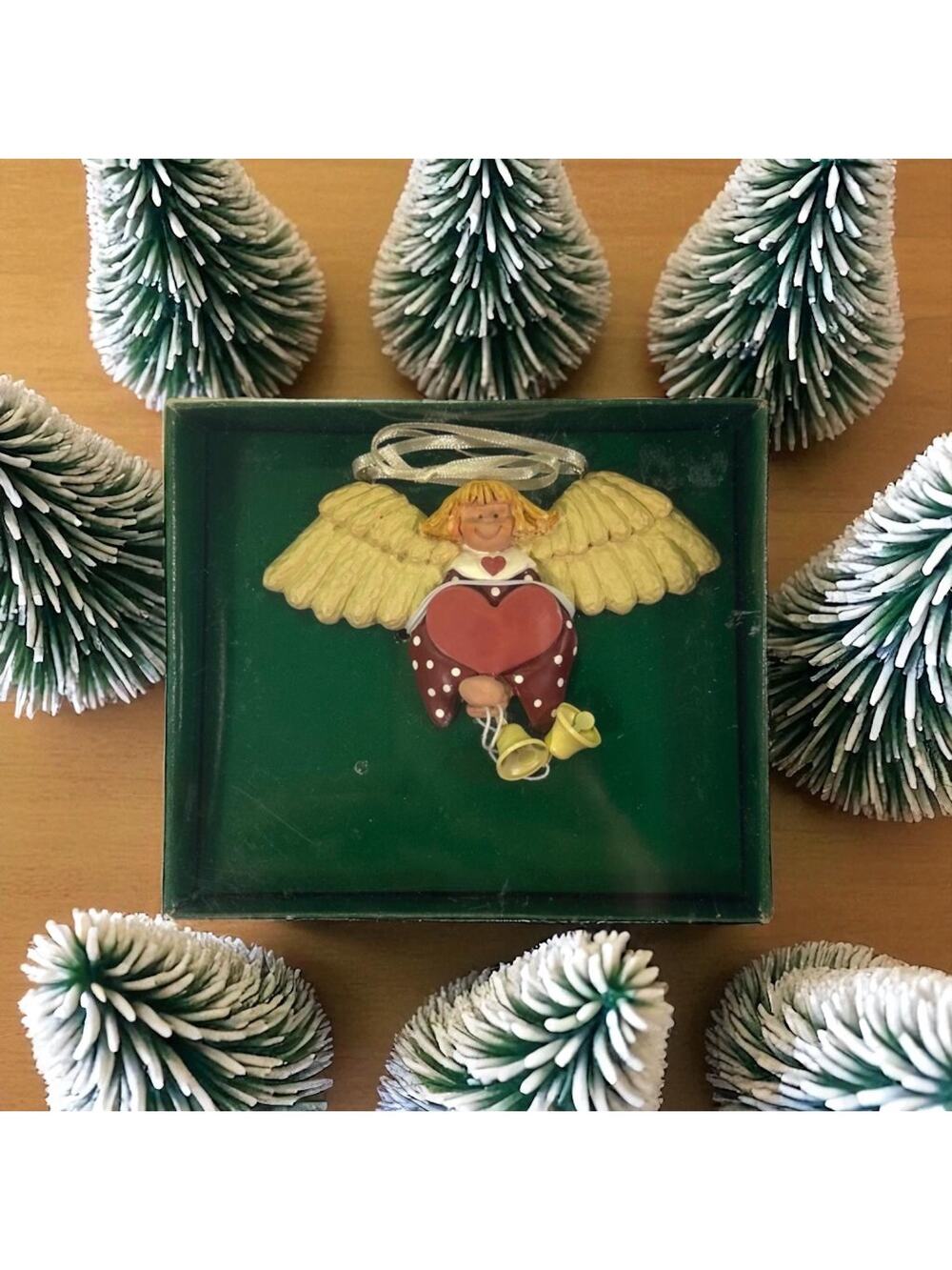 Kurt S. Adler VTG Resin Angel Christmas Tree Ornament With Bells J7244 In Box
